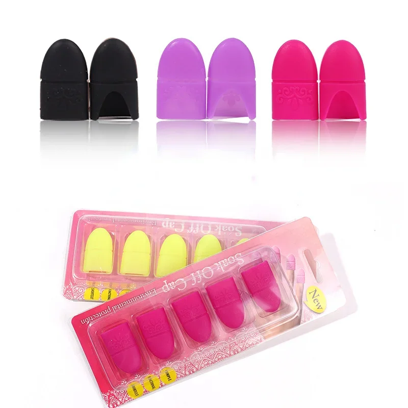 UV Gel Polonês Removedor Envoltório, Plástico Silicone, Mergulhe Off Cap Clip, Manicure Verniz De Limpeza, Nail Art Tool, Dedo Reutilizável Stall