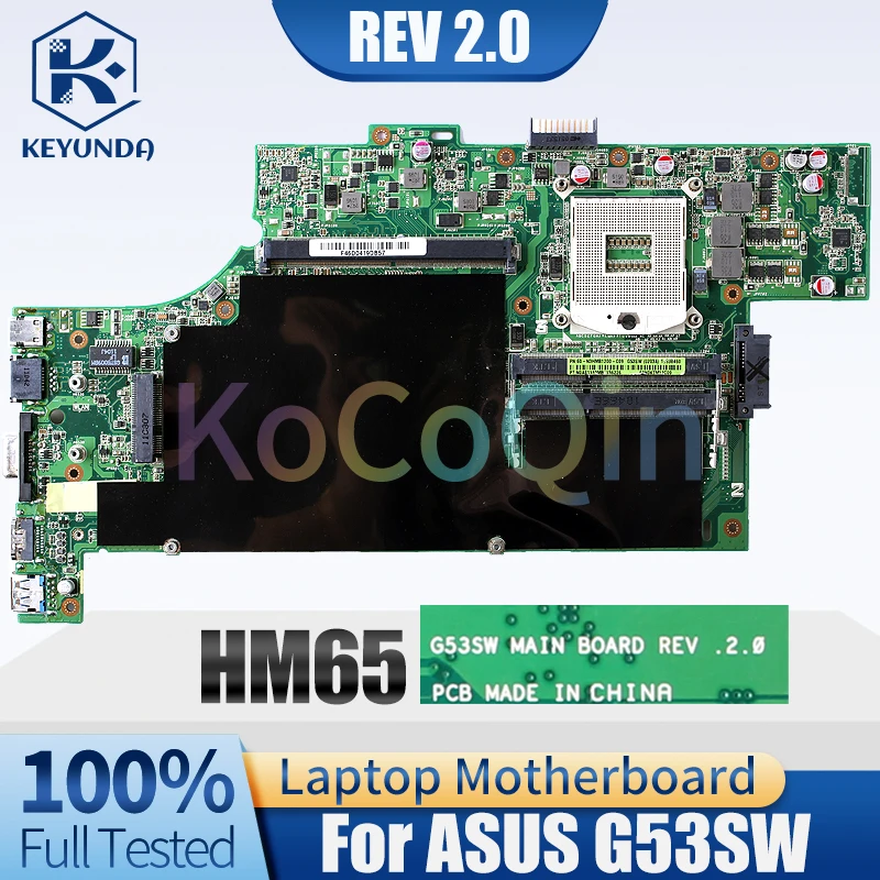 

Материнская плата REV 2,0 для ноутбука ASUS G53SW материнская плата для ноутбука HM65 60-N3HMB1200-C08