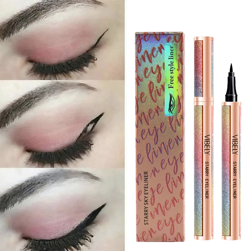 VIBELY Black Liquid Eyeliner Pen Waterproof Eye Liner Pencil Quick/Fast Dry Make-up Women Products Makeup Cosmetics Dropshipping