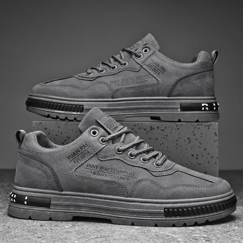

Man PU Leather Sneakers Shoes Men Autumn Outdoor Casual Trendy Leisure Male Designers Low Help Lace-up Platform Walking Footwear