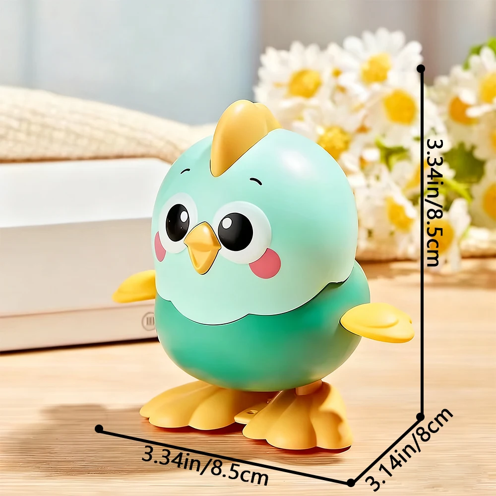 Cute Wind-Up Jumping Chicken Toy for Baby 1-3 Years Old - No Battery Required, Crawling Learning Toy