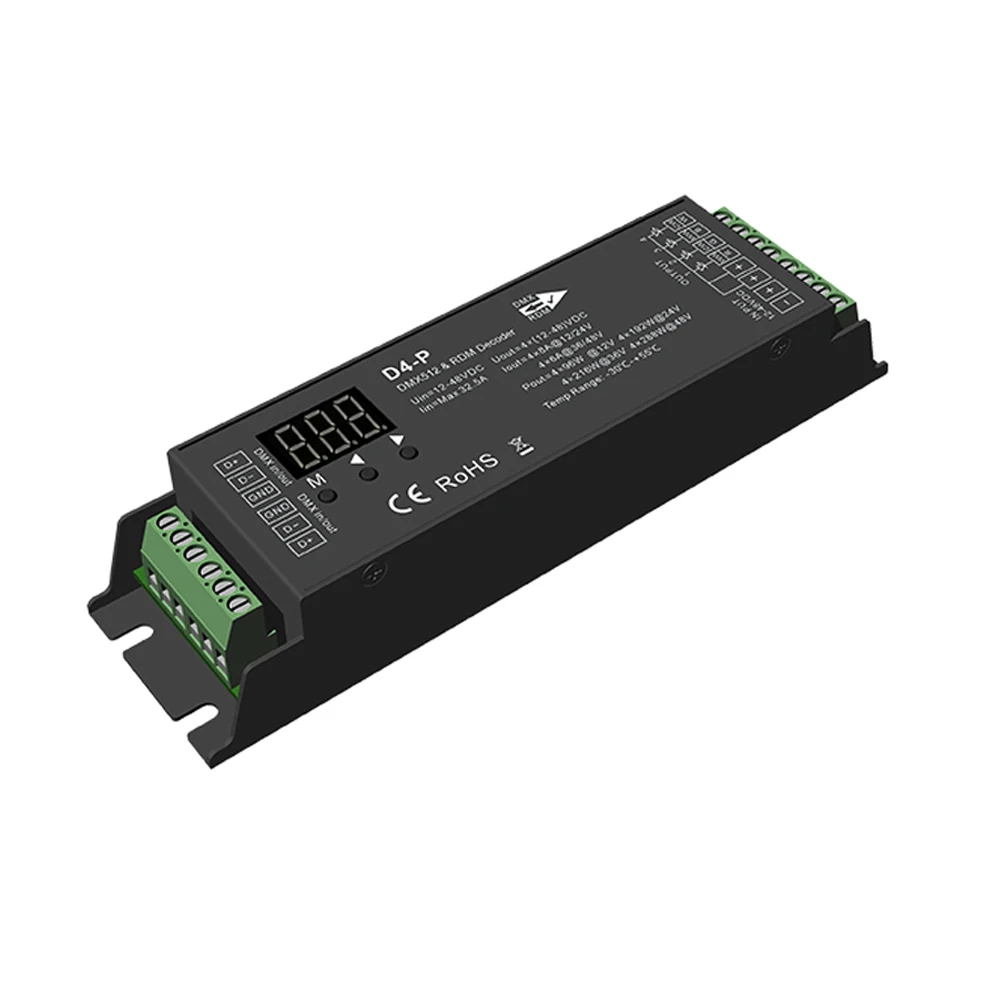 Imagem -02 - Led Strip Controller com Controle Remoto Canais Dmx512 e Decodificador Rdm Tensão Constante 12v 24v 48v Rgbw Rgbww Dmx512 4zone Dmx