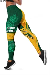 South Africa Springboks Coat Of Arms Leggings 3D Print Women Yoga Girl Stretch GYM Slim High Waist Legging Summer Sports-3