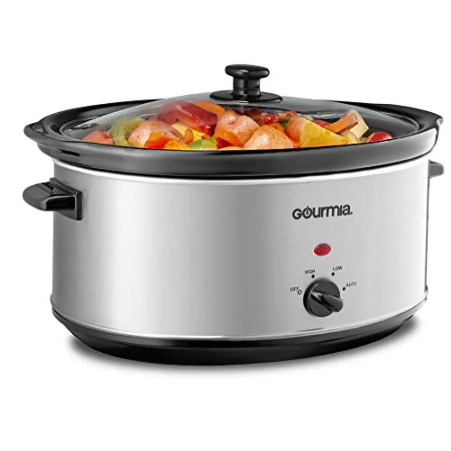 

Овальная мультиварка-скороварка на 7 кварт с автоматическим режимом и ручками с термоизоляцией из нержавеющей стали - 320 Вт - Идеально подходит для домашней готовки и приготовления еды