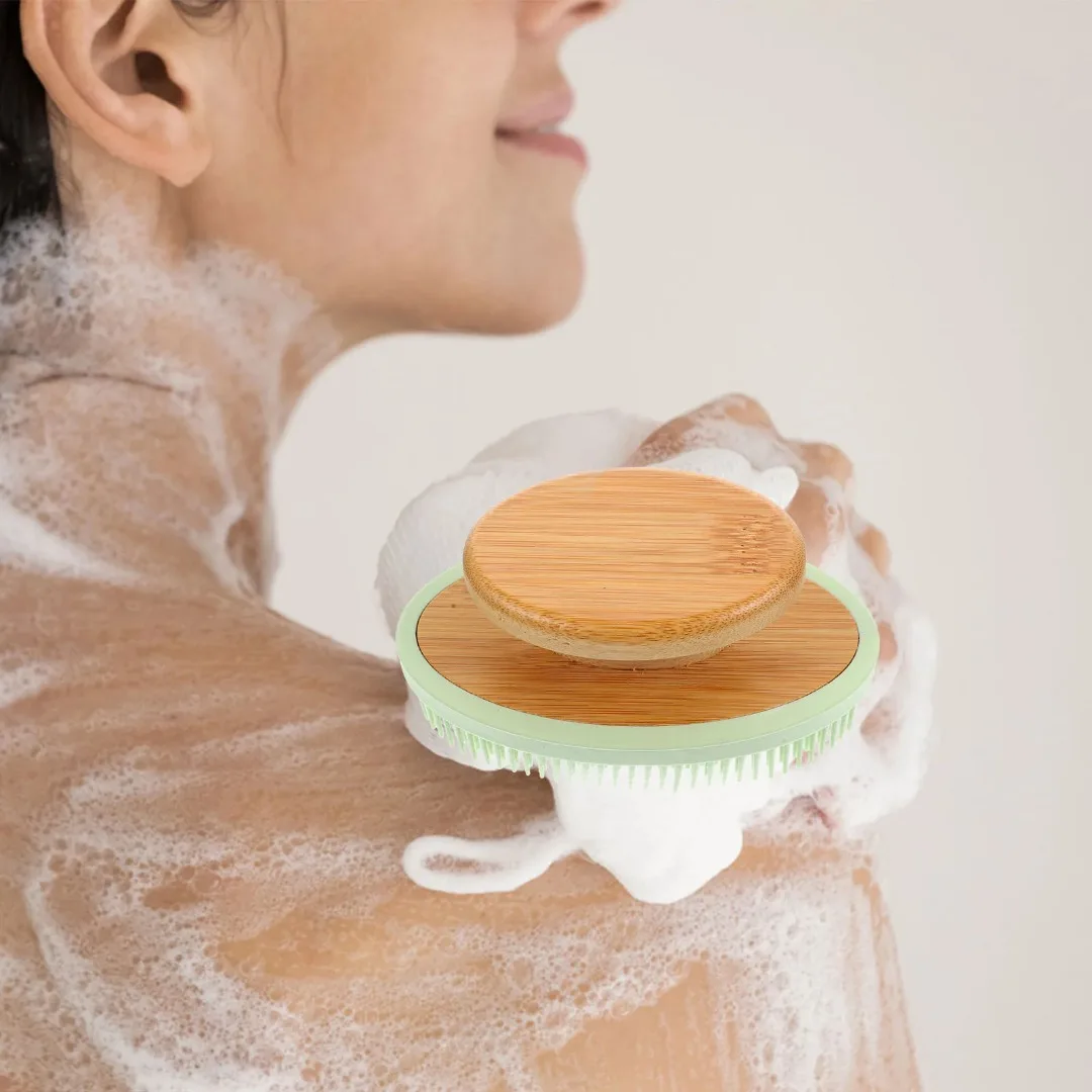 แปรงขัดผิวซิลิโคน แปรงอาบน้ำ ขัดผิว แปรงนวดตัวไม้ แปรงทำความสะอาดผิว แปรงนวดสปา ดูแลผิว แปรงขัดผิวแบบเปียกและแห้ง