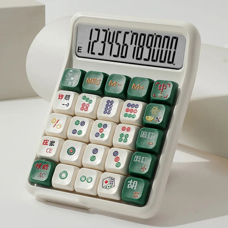 Mute Mahjong-Sound Calculator for Women: High-Aesthetic, Cute Design with Detachable Mechanical Keyboard Keys – For Office Use