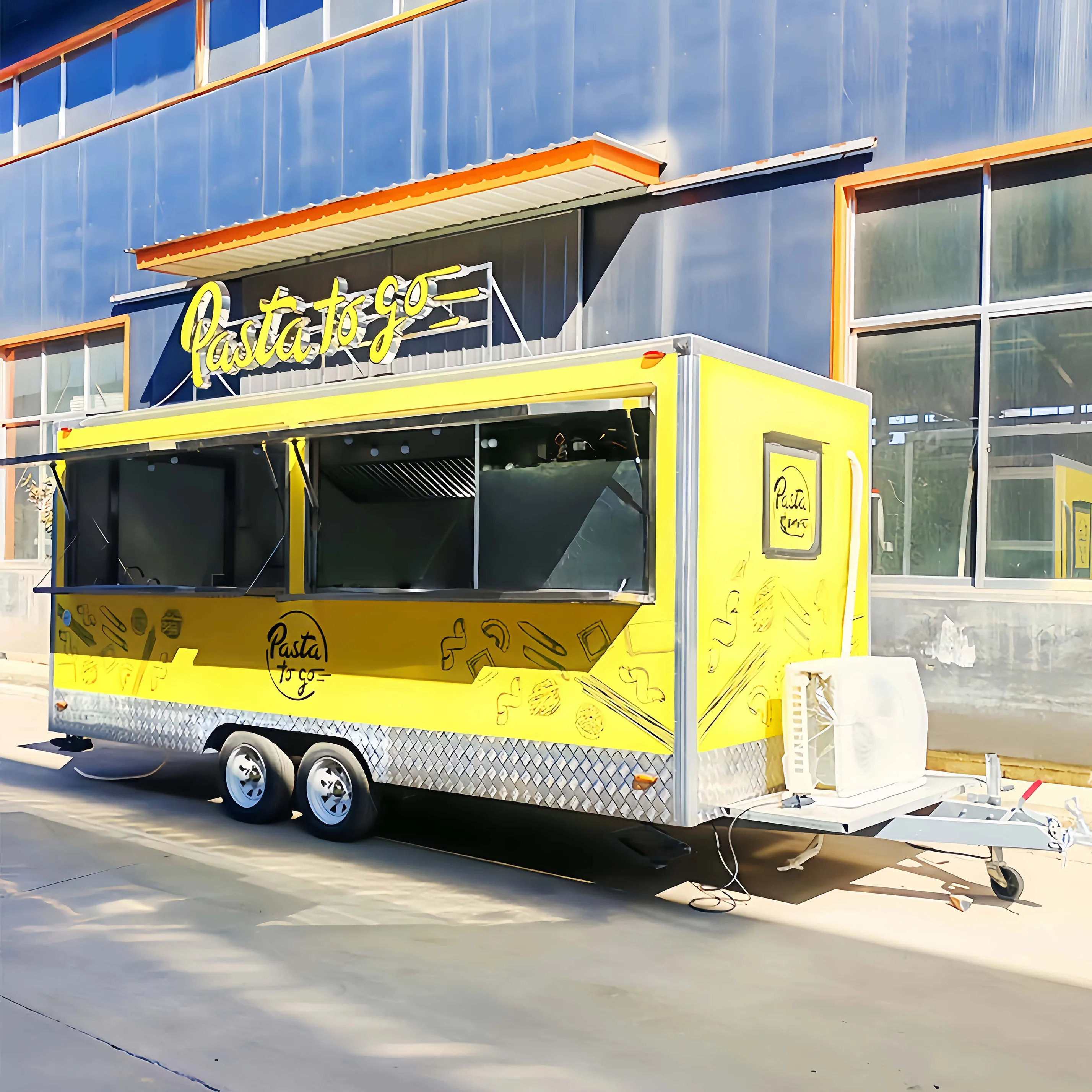 Customized Mobile Food Truck Trailer Outdoor Kitchen Street Shopping Cart Food Catering Trailers for Sale