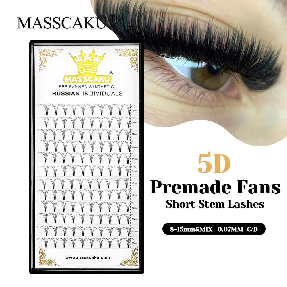 

Wholesale All Size Synthetic Hair Thin Root Volume Lashes Multi-texture 3D/4D/5D/6D/10D Short Stem Premade Fans Lash Easy to Use