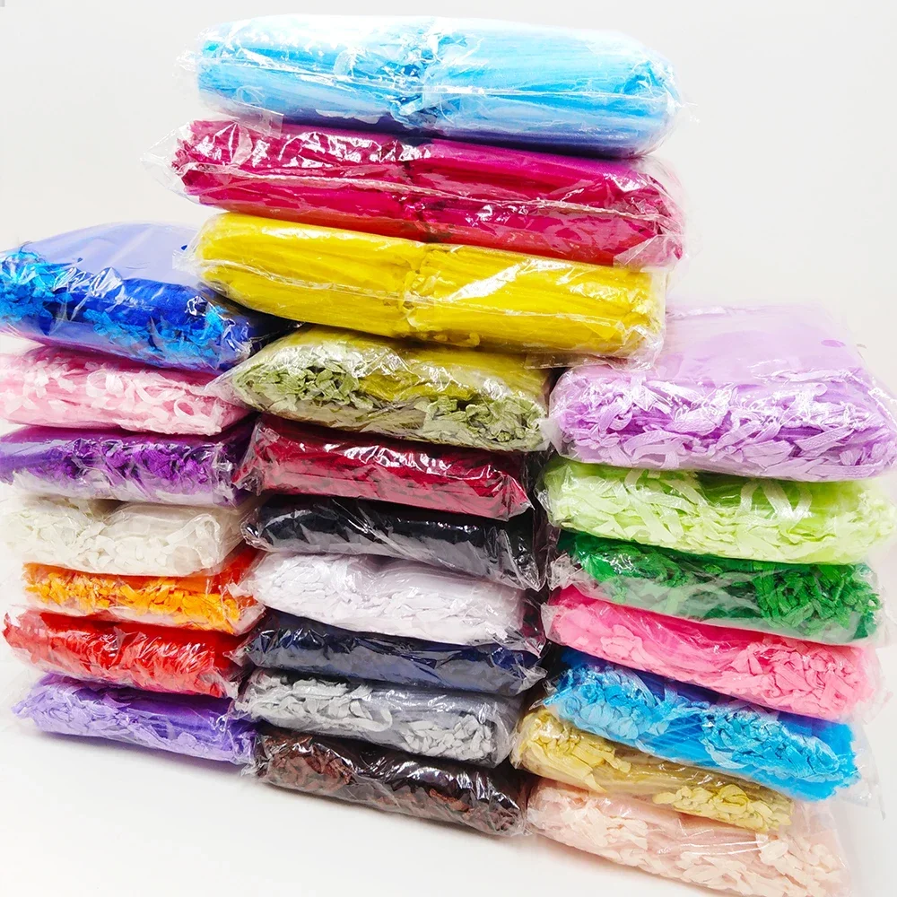 1000pcs 5x7 7x9 9x12 10x15cm Gift Organza Bags Drawable Wedding Party Decoration Gift Bags Display Packaging Jewelry Pouches