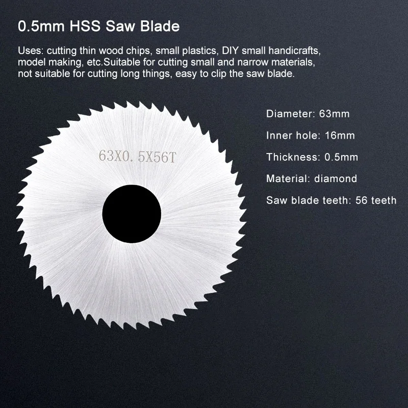 0.5mm Thick High-speed Steel Saw Blade,2.5inch HSS Fine Tooth Small Saw for Cutting Thin Wood Chips, Small Plastics, Home DIY