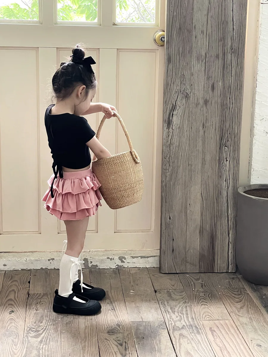 Girl Skirt Princess Girls Summer Korean Style Ballet Style Cake Short Children A-line Skirt Baby Girl Fashion Solid Half Skirt