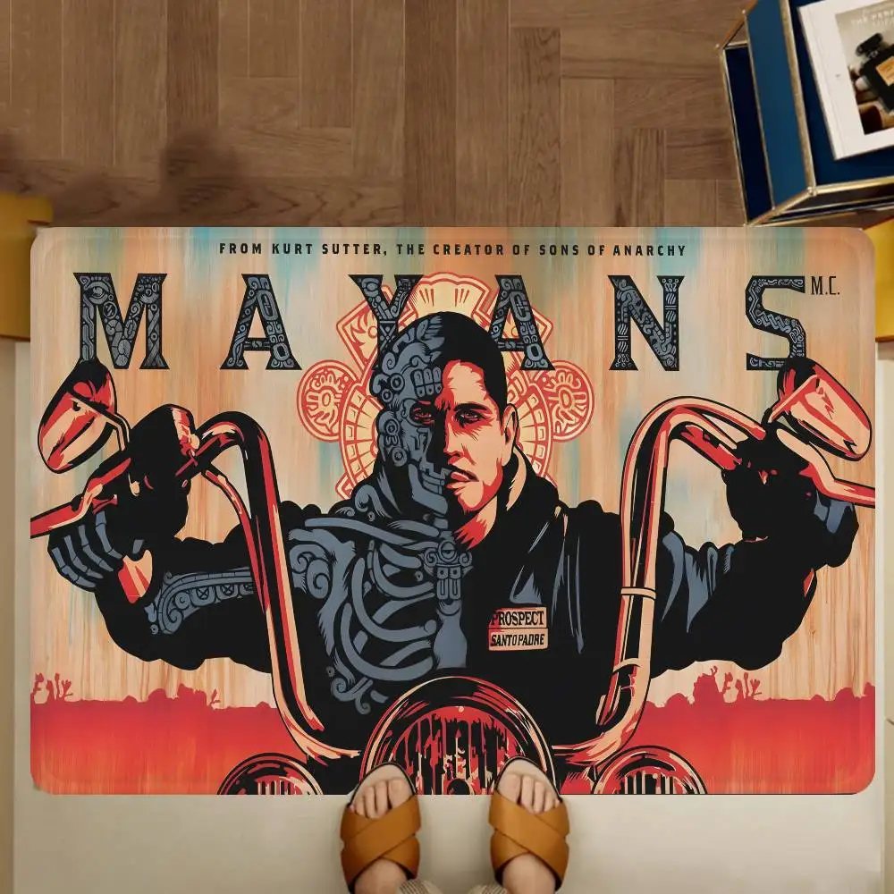 Classic M-Mayans M.C. Movie Floor Mat Rectangle Anti-slip Home Soft Badmat Front Door Indoor Outdoor Mat Welcome Doormat