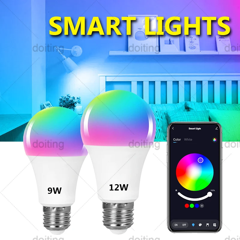 Tuya Bluetooth Smart E27 Led Bulb Lights RGB Color Change  Lamps Smart Life APP Dimmable Group Control 110V 220V Timing