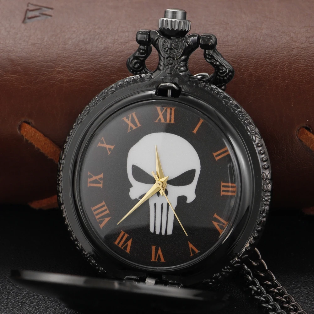 Orologi da tasca al quarzo con teschio Steampunk Orologi da tasca con catena per collana per uomo Orologio unisex antico da donna Migliori regali