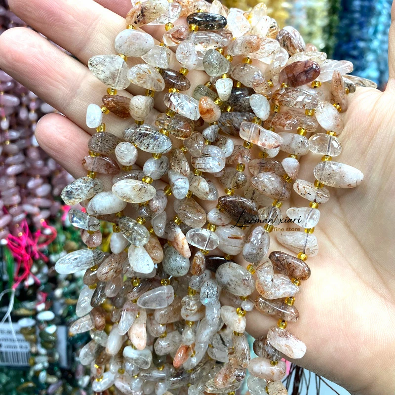 11-18mm Teeth Shape Gem Morganite Natural Stone Loose Spacer Beads for Jewelry Making Diy Bracelet Charms Accessories 15'' view 6