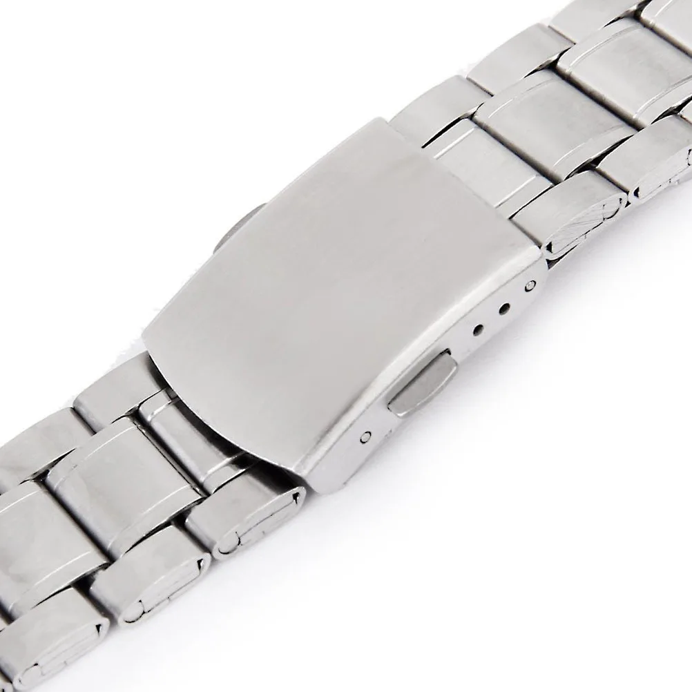 

Stainless Steel Watch Band 18-22Mm Silver Strap Replacement For Men Durable Secure Deployment Buckle
