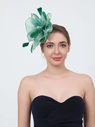 Flower Mesh Headband Wedding Fascinators Top Hat Fascinator Hats Feather Flower Headband Cocktail Tea Party Headwear