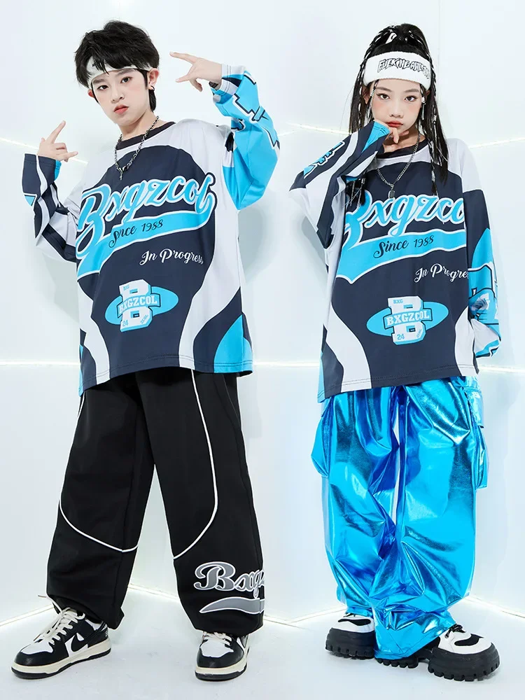 

Комплекты современной танцевальной одежды в стиле хип-хоп для детей, джазовый костюм для девочек, черные топы, камуфляжные штаны для мальчиков, наряды для уличных танцев, рейв