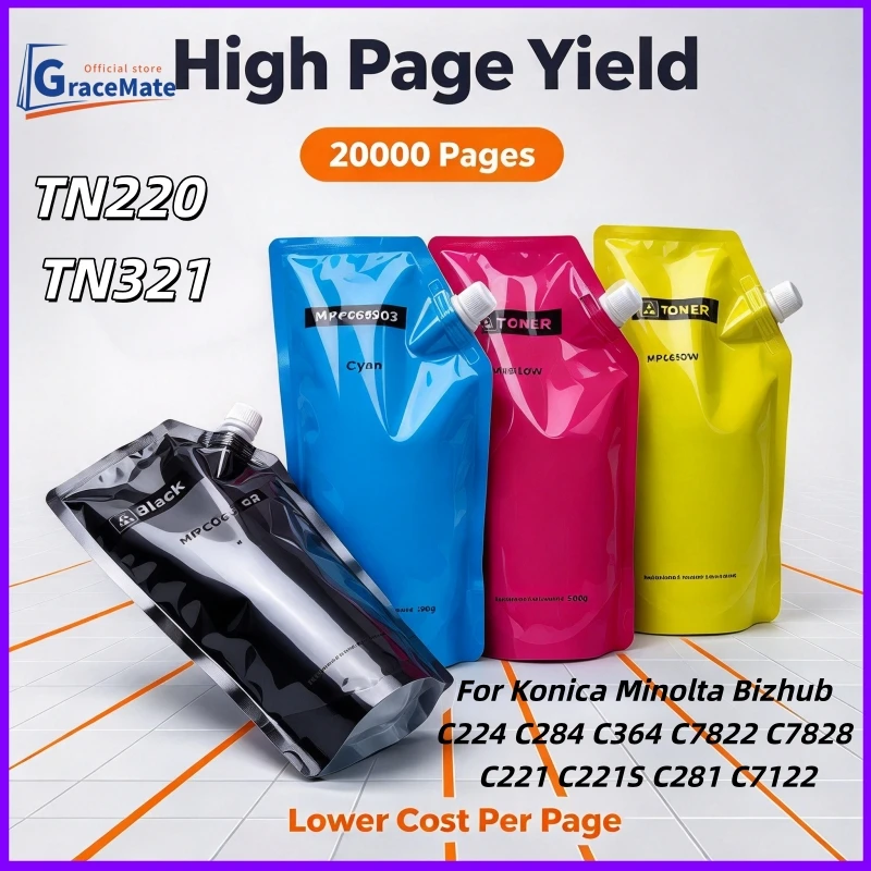 500g/pc Compatible Toner Powder For Konica Minolta Bizhub C224 C284 C364 C7822 C7828 C221 C221S C281 C7122 C226i refill toner
