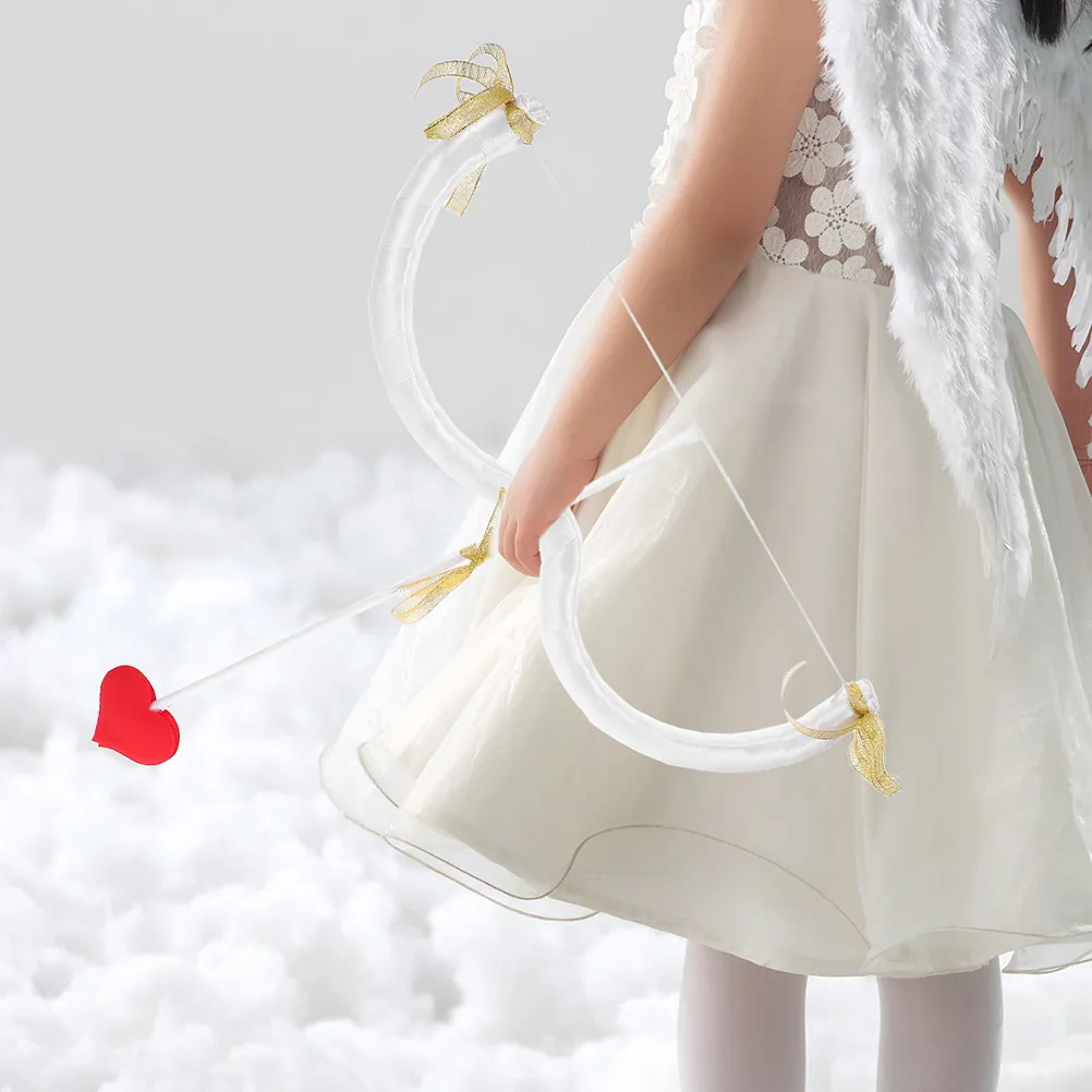 

2Sets Valentine Cupid Bow Arrow Kit Foam Cosplay Prop for Costume Party Stage Performance Photo Shoot Cupid Outfit Accessories