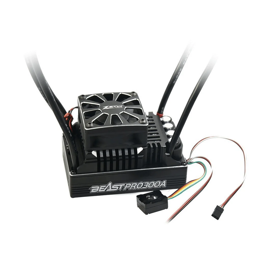 ZTW Beast Pro 300A مقاوم للماء بالكامل ESC 6-12S Lipo مدمج 8A BEC مع نظام تبريد مزدوج المروحة من الألومنيوم 1/5 عربات التي تجرها الدواب شاحنة Rc