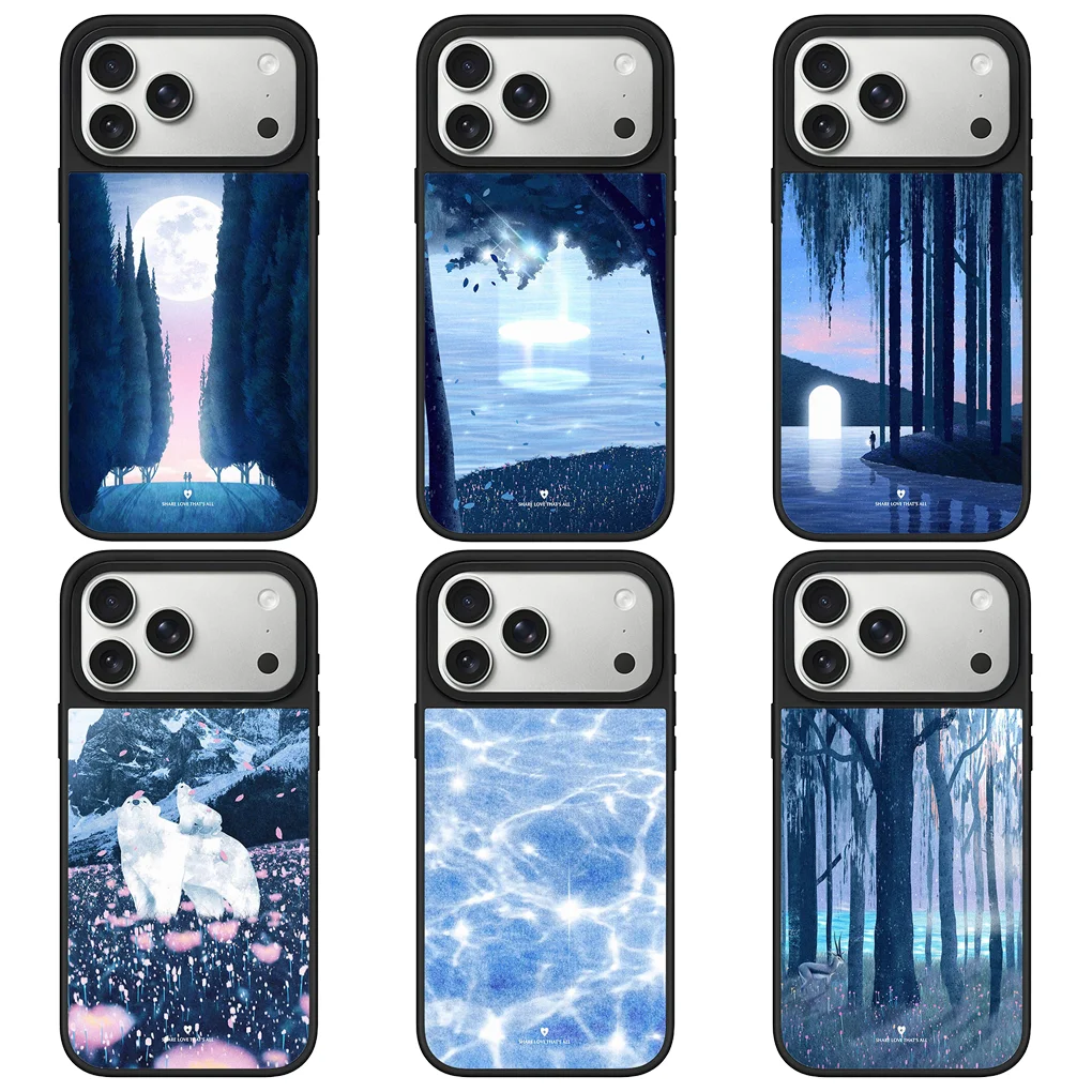 

Forest Night Mirror Surface Magnetic Phone Case Cover for IPhone 12 13 14 15 16 17 Pro Max Case for IPhone 17 Air
