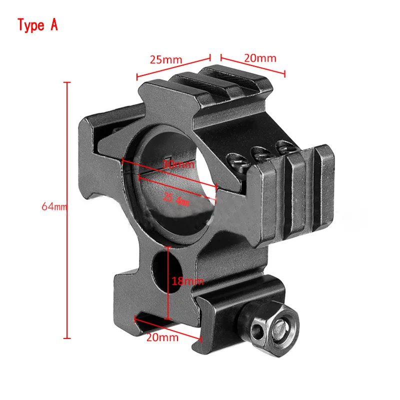 Three sided guide rail, quick release sight ring, flashlight holder, 25.4mm 30mm, 20mm, dovetail Weaver Picardini guide rail