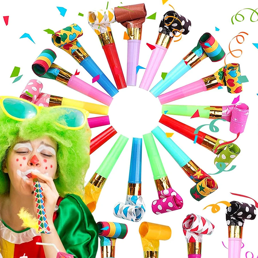 10/30/50 Stück bunte Kunststoff-Geräuschmacher – lustige Pfeifen für Geburtstagsfeiern und Feiern, Cheerleading- und festliche Requisiten JXB – Detail 1