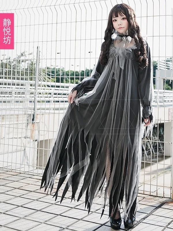 

Halloween Zombie Bride Costume Bar Party Witch Performance Clothes Women's Traditional Chinese Ethnic Stage Costume