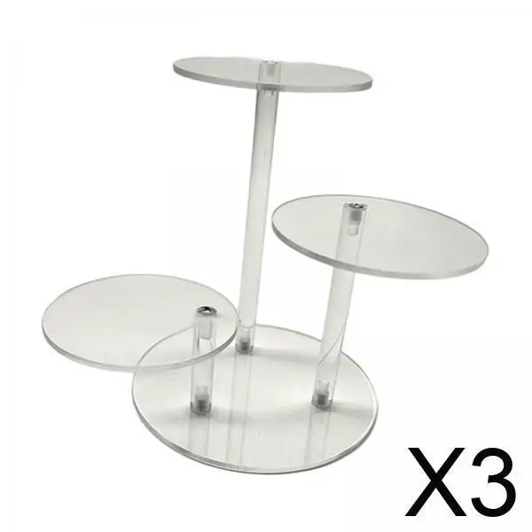 

3x Acrylic Display Tower Transparent Jewelry Display Stands for Cupcake Perfume