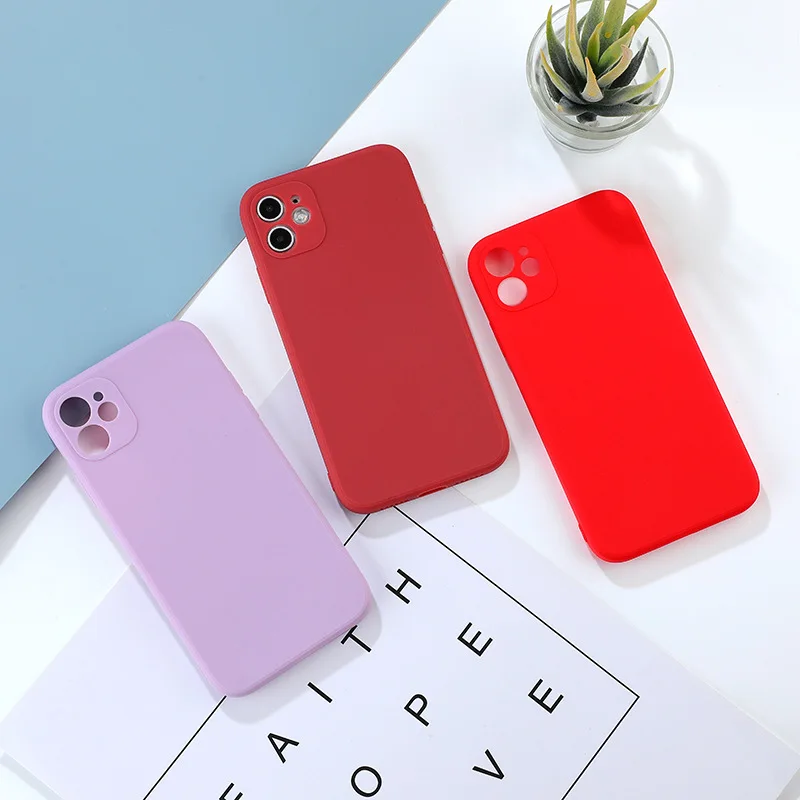 9PCS TPU Full Coverage Protective Back Cover, Plain Straight Side Phone Case, For iPhone 13, 14, 12, 11 Pro Max