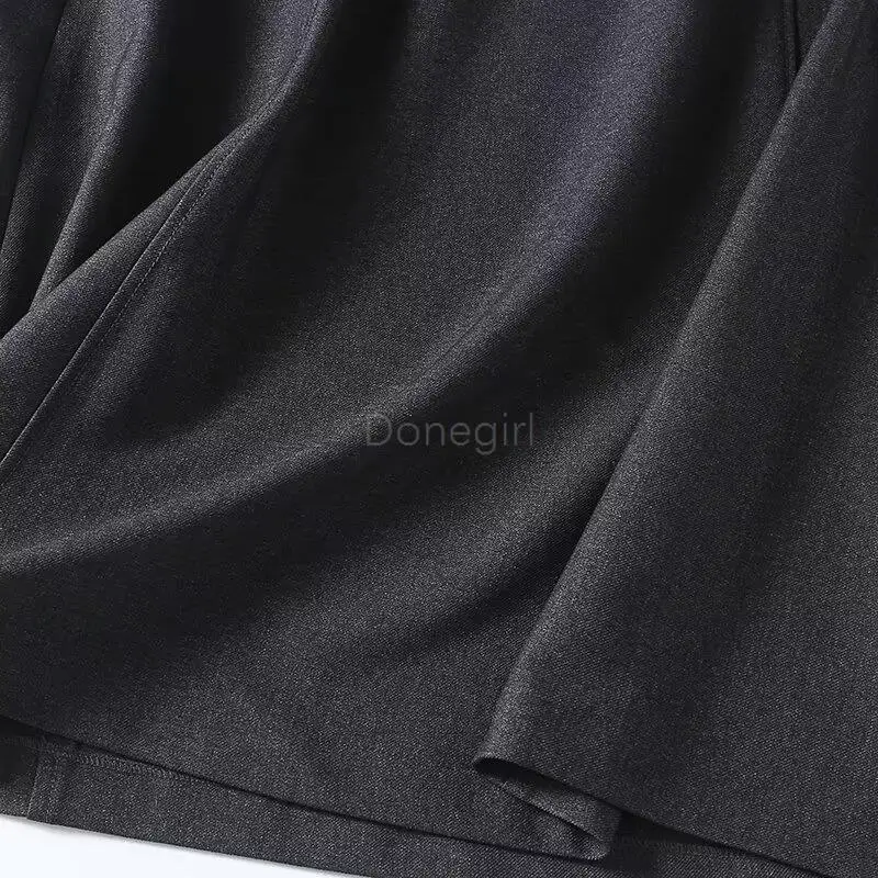 Donegirl-Saia Midi Elegante Feminina, Monocromática, Simples, Casual, Versátil, Chique, Moda Feminina, Novo, Primavera, Outono, 2024