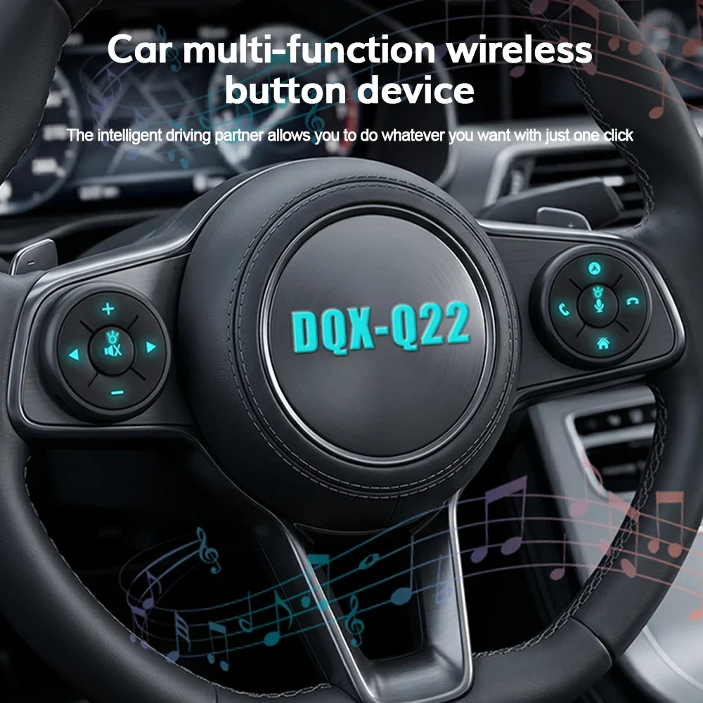 Steering Wheel Wireless Bluetooth-compatible Media Button Remote Controller 10 Keys Car DVD Music Player for Car Motorcycle Bike