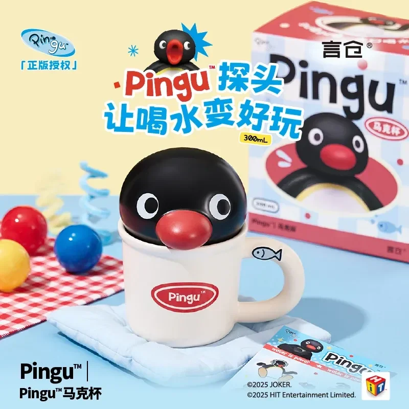 

3d Anime Pingu Figurines Mug Cup Cute Penguin Couple Milk Coffee Water Cup For Girls Birthday Gift Desktop Decoration