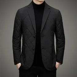 Down Suit Men White Duck Down Business Mens Jacket Turn-down Collar Winter Coat Dress Suit Puffer Outwear Men's Clothing JK-036