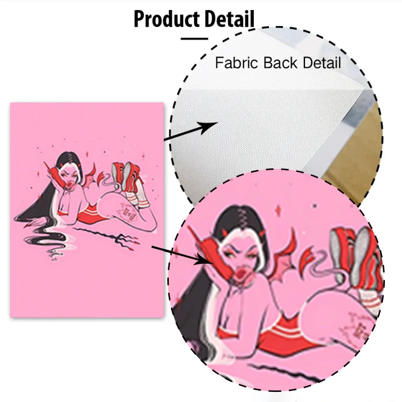 Classic Abstract Wall Art Devil Girl Calling Creative HD Canvas Print Poster Home Living Room Bedroom Decorative Painting view 6