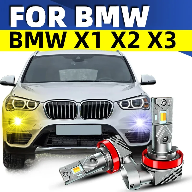 

2x Car LED Front Fog Lights Bulbs Dual Colors Switchback White Yellow For BMW X1 X2 X3 E83 E84 F25 F39 F84 2010 2012 2015 2017