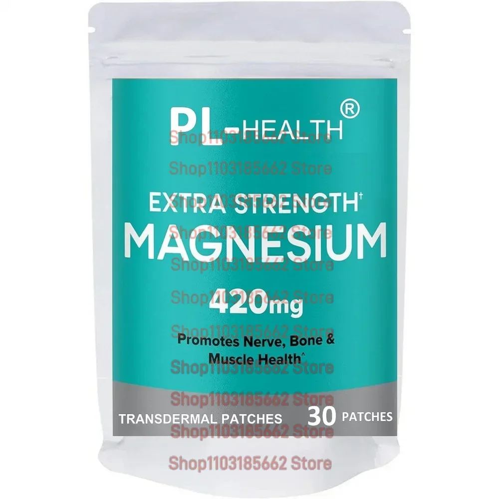 Magnesium Transdermal Patches Extra Strength, Bone and Muscle Health-30 Patches One Month Supply