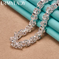 URMYLADY 925 Sterling Silver Multi Ring Necklace For Women Wedding Engagement Party Fashion Charm Jewelry