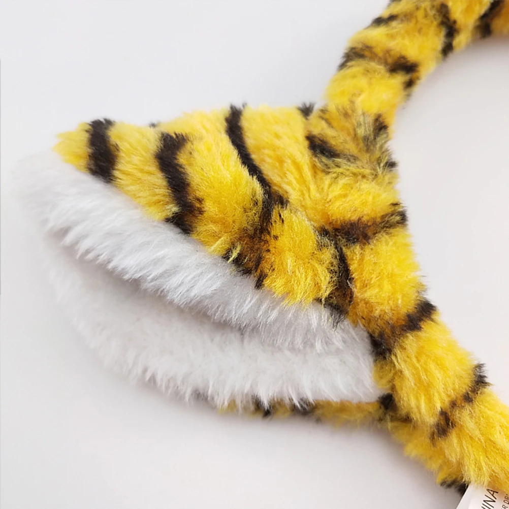 

Tiger Ear Headdress Party Headgear Halloween Hair Accessories Animal Costume Carnival Headbands for Adults