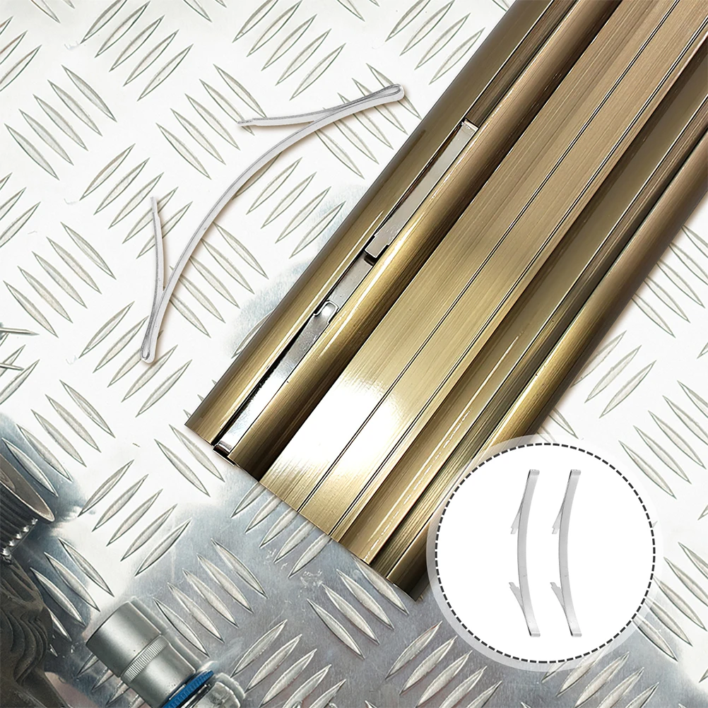 

4pcs Sliding Door Positioning Plate Manganese Steel Closet Hardware Silver Buffer Track Bottom Positioner for Wardrobe Doors