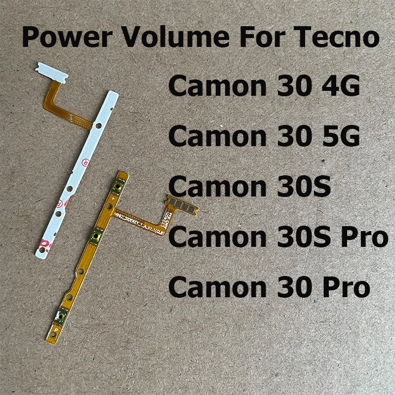 

For Tecno Camon 30 30s Pro 4G 5G Power Volume Button Side Key Switch ON OFF Control Button Flex Cable