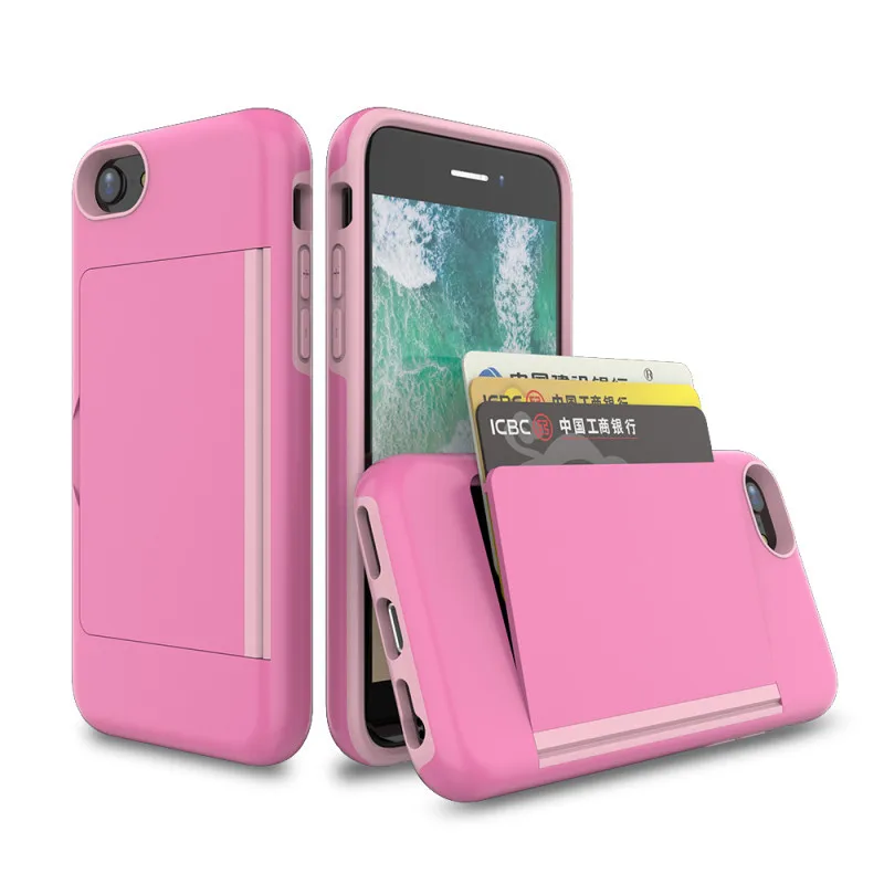 For iPhone 18 Pro Max 17 16 15 14 13 12 11 XS XR SE 2022  6 7 8 Plus Case Candy Color Card Slots Cover Business Capa