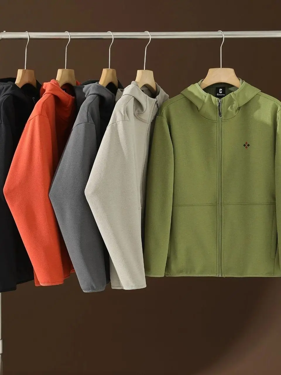 

Warmth Men's Hooded Jaet Outerwear Polyester Fiber Stand Fit Youth Long Sve Zipper Closure Casual Cosite Fce