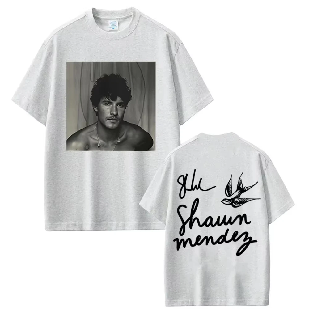 مغني الراب شون مينديز جولة 2025 ألبوم الجرافيك تي شيرت الرجال النساء الملابس موضة البوب الموسيقى قميص Vintage القطن المتضخم تي شيرت #5