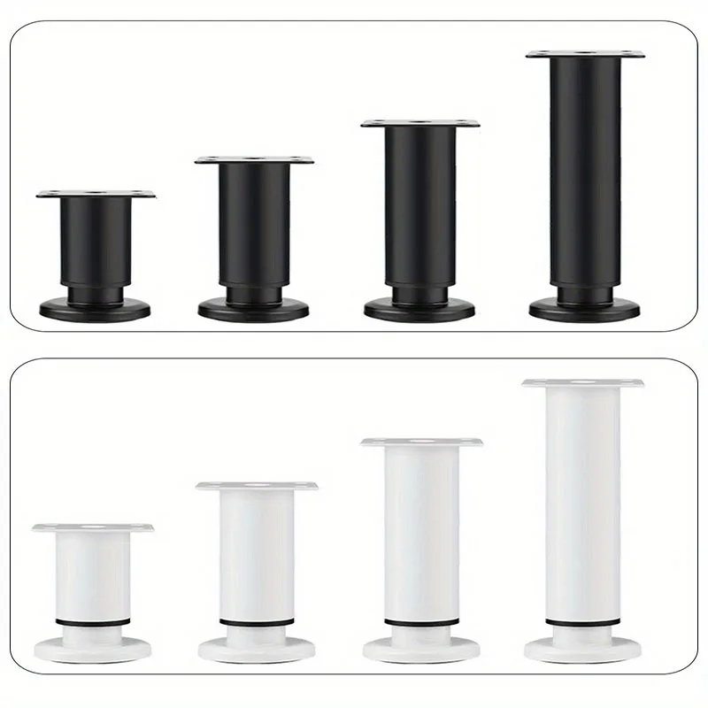 4pcs Adjustable Metal Furniture Legs with Height Customization - Ideal for Cabinets, Sofas & More