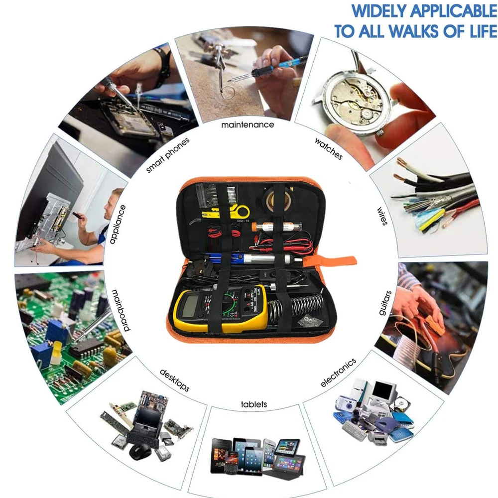 NIEUWE Soldeerbout Kit Digutal Multimeter Lasapparaat 20IN1 Soldeerkit met LCD Digitale 60W Soldeerbout met 5 Extra Tips