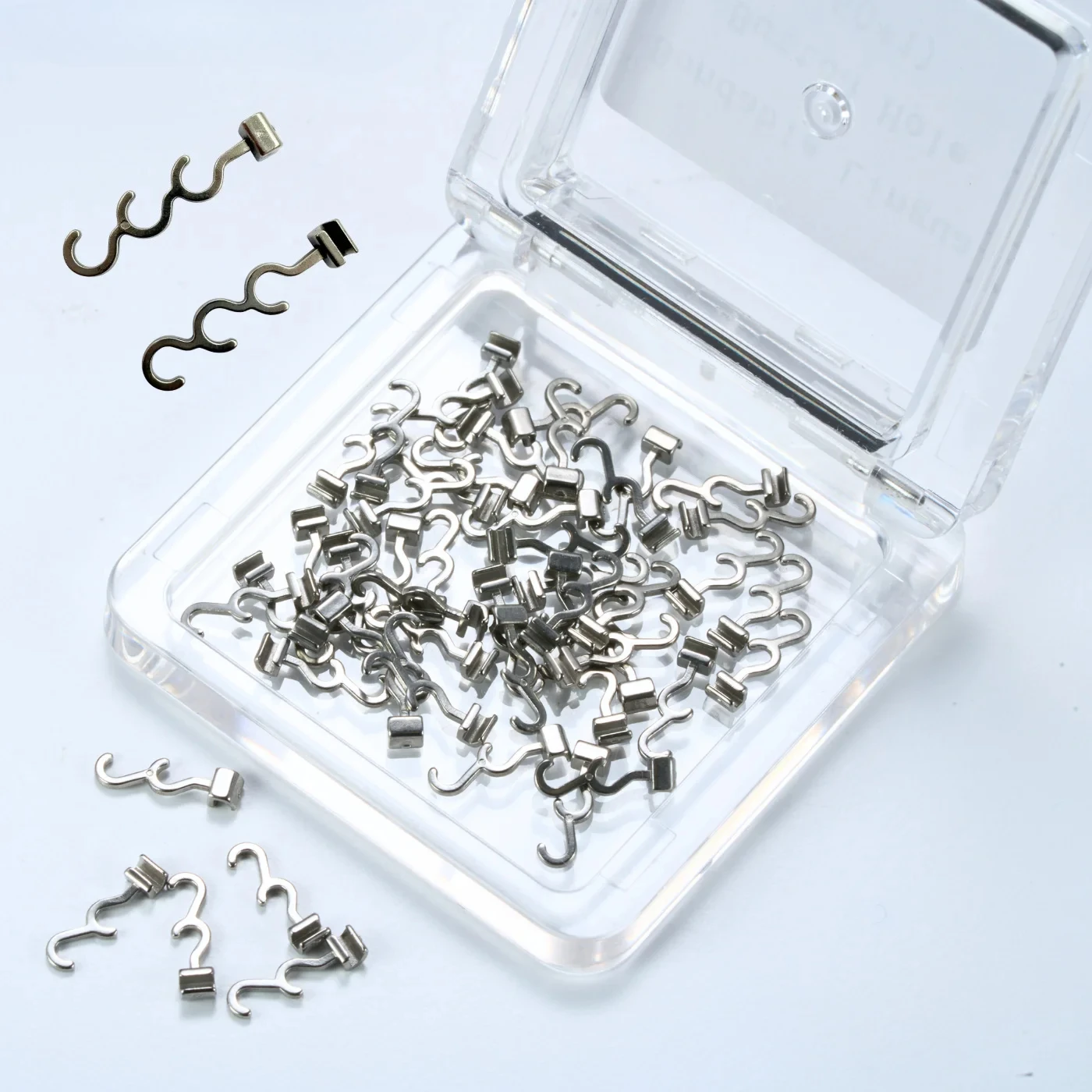 50Pcs/Box Stainless Steel Dental Orthodontic Lingual Buttons Crimpable Hook Precise Fit Strong Bonding Lingual Hook Attachment
