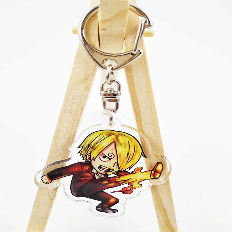 One Piece Luffy Merchandise Acrylic Figure Display Keychain Friends Girl Gift Cute Accessories Ornaments Q Version Key Ring view 4