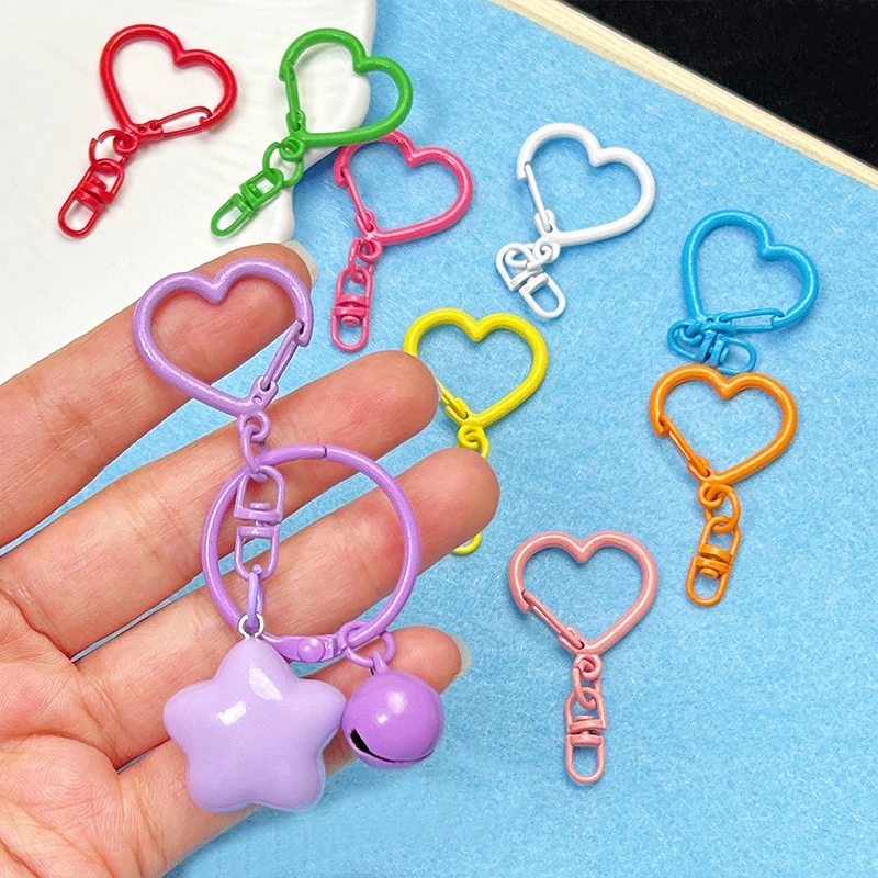 Colored Heart Keychain Hook Jewelry Buckle Metal Key Chains